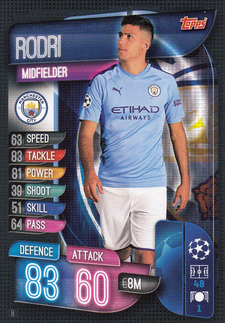 #8 Rodri (Manchester City) Match Attax Champions League 2019/20