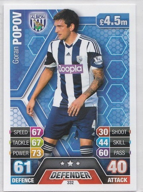 #332 Goran Popov (West Brom) - Topps Match Attax 2013/2014 (Premier League)