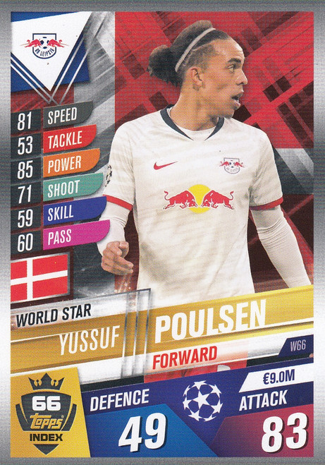 #W66 Yussuf Poulsen (RB Leipzig) Match Attax 101 2019/20