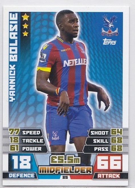 #085 Yannick Bolasie (Crystal Palace) - Topps Match Attax 2014/2015 (Premier League)