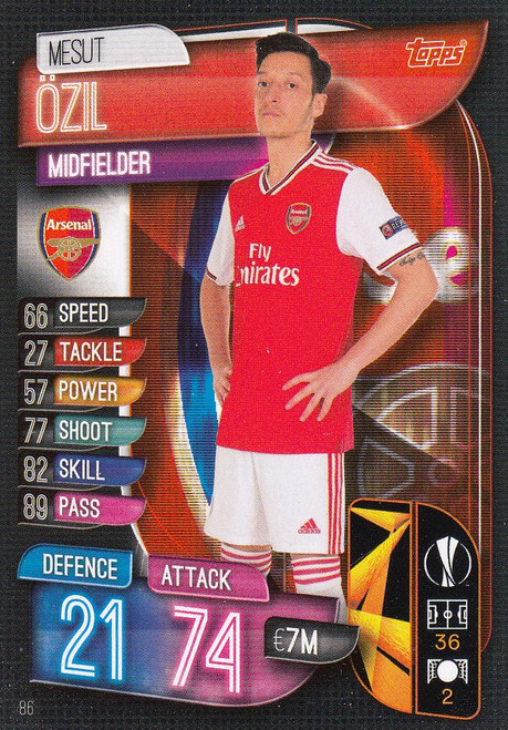 #86 Mesut Ozil (Arsenal) Match Attax Champions League 2019/20