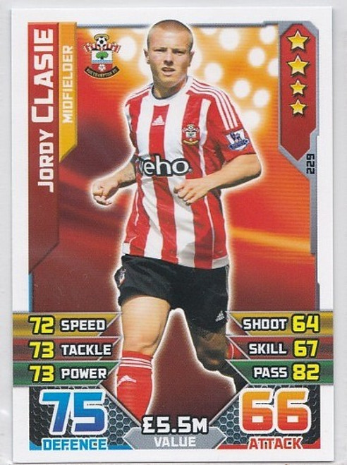 #229 Jordy Clasie (Southampton) - Topps Match Attax 2015/16 (Premier League)
