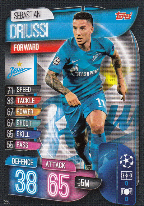 #250 Sebastian Driussi (FC Zenit Saint Petersburg) Match Attax Champions League 2019/20