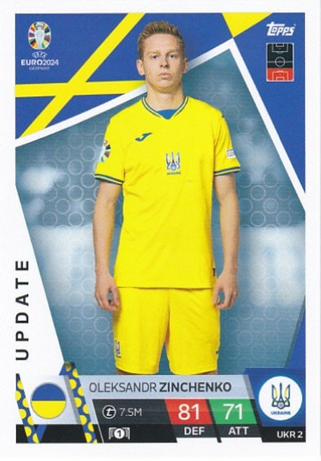 UKR2 - Oleksandr Zinchenko (Ukraine) - Topps Match Attax Euro 2024 (Update)