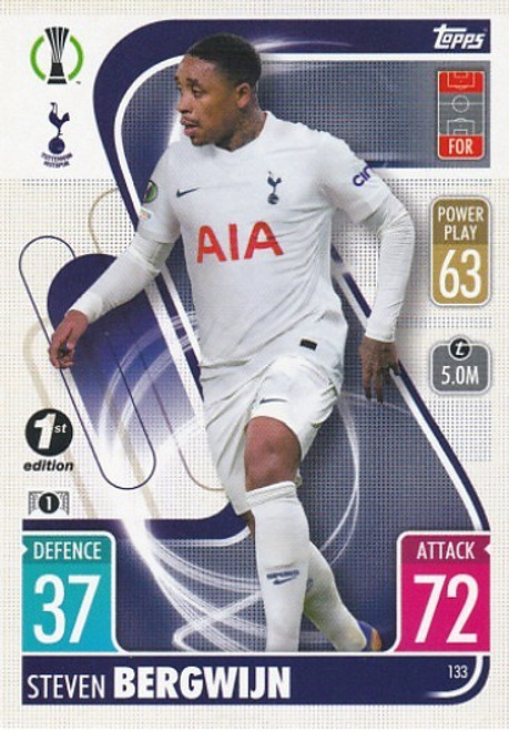 #133 Steven Bergwijn (Tottenham) - 1ST EDITION - Topps Match Attax 2021/22