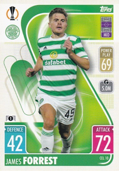 CEL010 - James Forrest (Celtic) - UPDATE CARD - Topps Match Attax 2021/22