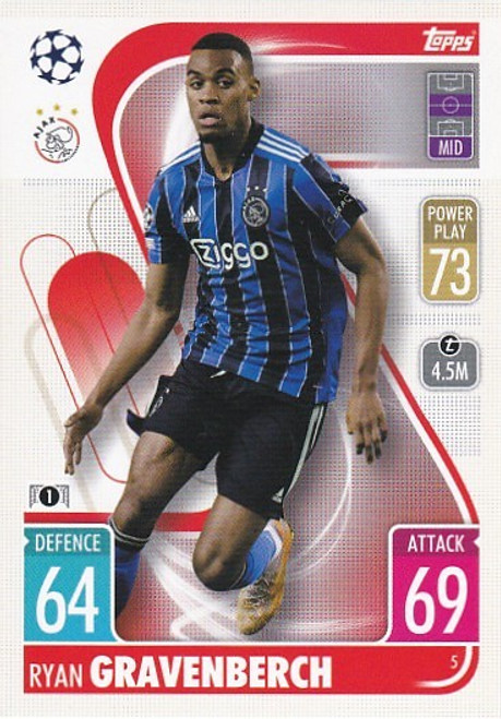 #005 Ryan Gravenberch (Ajax) - Topps Match Attax 2021/22
