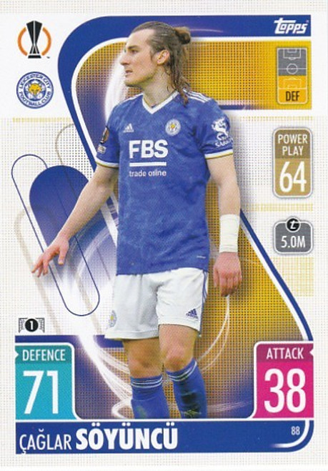 #088 Caglar Soyuncu (Leicester City) - Topps Match Attax 2021/22
