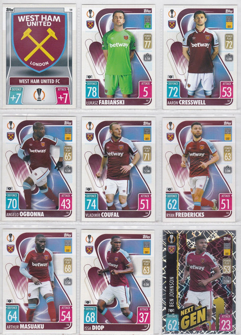 TEAM SET - West Ham United (Base) - Topps Match Attax 2021/22