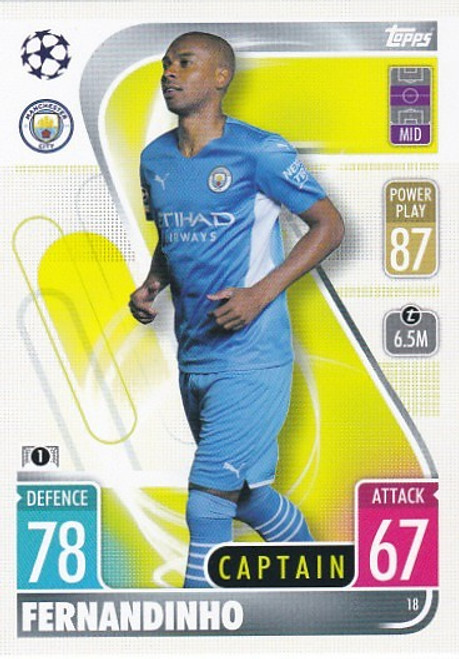 #018 Fernandinho (Manchester City) - Topps Match Attax 2021/22