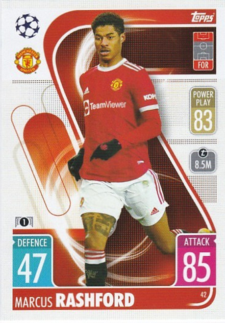 #042 Marcus Rashford (Manchester United) - Topps Match Attax 2021/22 #042 Marcus Rashford (Manchester United) - Topps Match Attax 2021/22