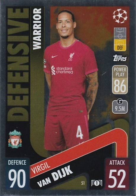 #051 Virgil Van Dijk (Liverpool) - Topps Match Attax 2021/22