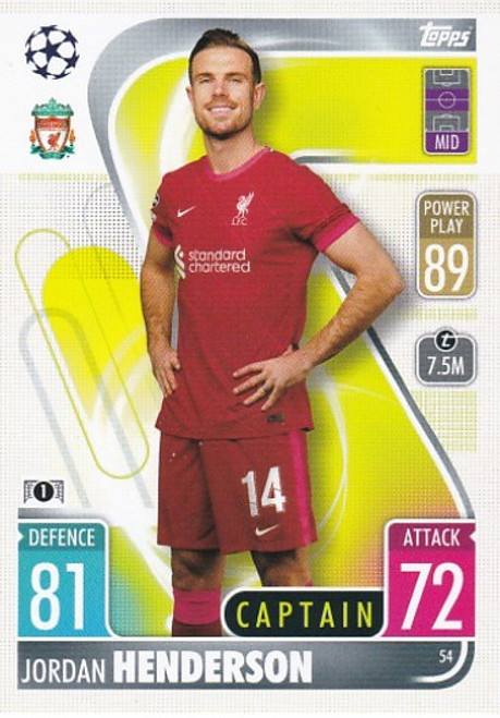 #054 Jordan Henderson (Liverpool) - Topps Match Attax 2021/22