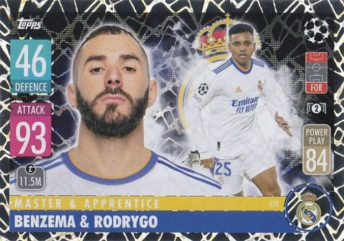 #428 Karim Benzema & Rodrygo (Real Madrid) - MASTER & APPRENTICE - Topps Match Attax 2021/22