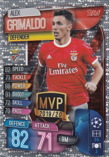 #288 Alex Grimaldo (SL Benfica) Match Attax Champions League 2019/20 MVP