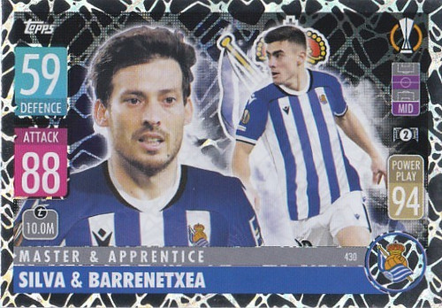 #430 David Silva & Ander Barrenetxea (Real Sociedad) - MASTER & APPRENTICE - Topps Match Attax 2021/22
