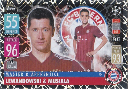 #424 Robert Lewandowski & Jamal Musiala (Bayern Munich) - MASTER & APPRENTICE - Topps Match Attax 2021/22