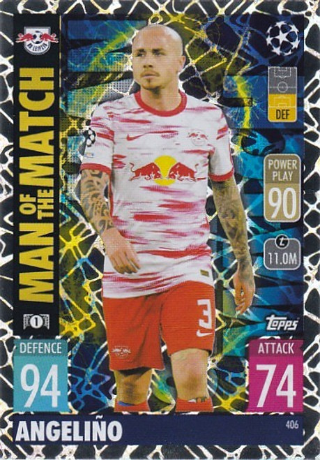 #406 Angelino (RB Leipzig) - MAN OF THE MATCH - Topps Match Attax 2021/22