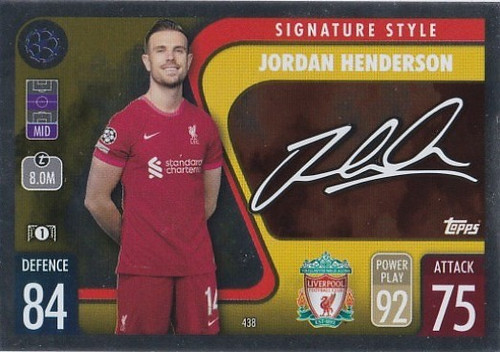 #438 Jordan Henderson (Liverpool) - SIGNATURE STYLE - Topps Match Attax 2021/22