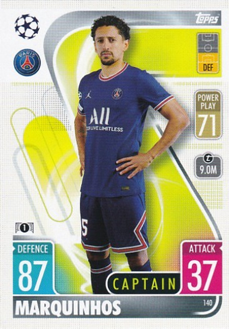 #140 Marquinhos (PSG) - Topps Match Attax 2021/22
