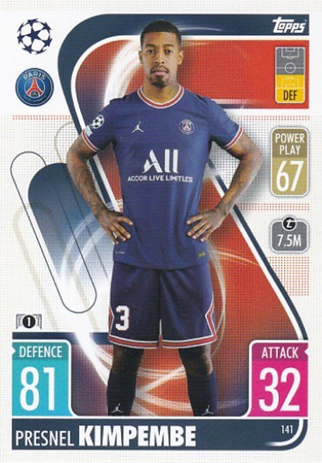 #141 Presnel Kimpembe (PSG) - Topps Match Attax 2021/22