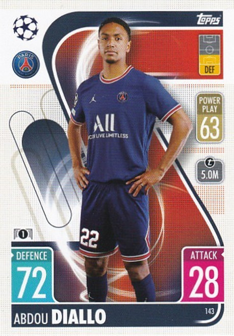 #143 Abdou Diallo (PSG) - Topps Match Attax 2021/22