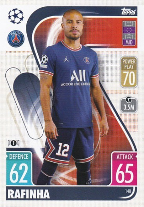#148 Rafinha (PSG) - Topps Match Attax 2021/22