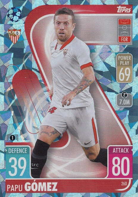 #260 Papu Gomez (Sevilla) - CRYSTAL PARALLEL - Topps Match Attax 2021/22