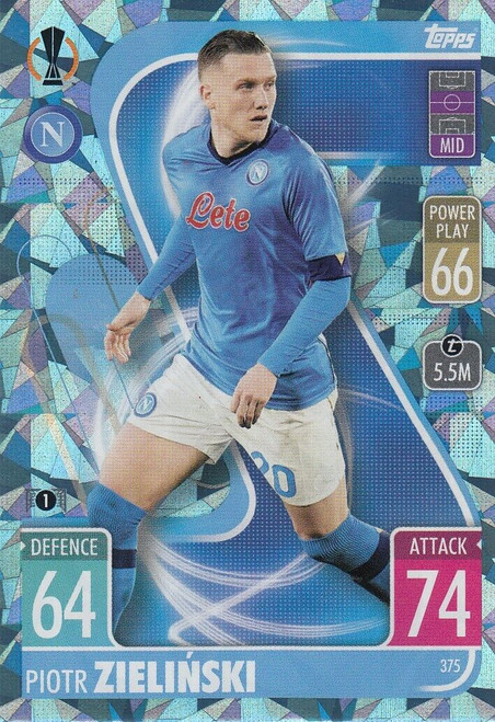 #375 Piotr Zielinski (Napoli) - CRYSTAL PARALLEL - Topps Match Attax 2021/22