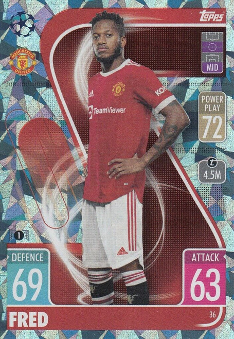 #036 Fred (Manchester United) - CRYSTAL PARALLEL - Topps Match Attax 2021/22