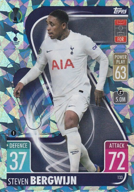 #133 Steven Bergwijn (Tottenham) - CRYSTAL PARALLEL - Topps Match Attax 2021/22
