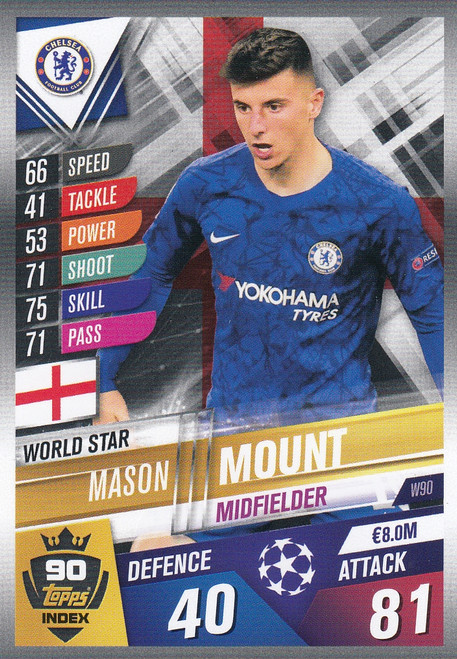 #W90 Mason Mount (Chelsea FC) Match Attax 101 2019/20