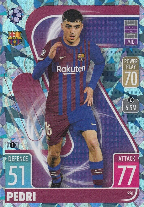 #220 Pedri (Barcelona) - CRYSTAL PARALLEL - Topps Match Attax 2021/22