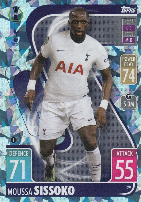 #129 Moussa Sissoko (Tottenham) - CRYSTAL PARALLEL - Topps Match Attax 2021/22