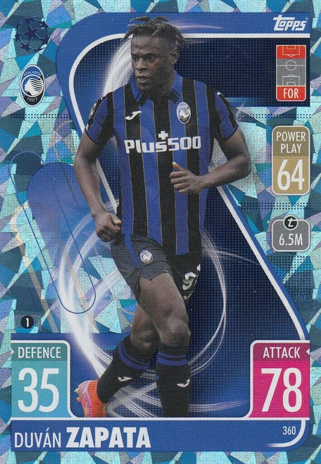 #360 Duvan Zapata (Atalanta) - CRYSTAL PARALLEL - Topps Match Attax 2021/22
