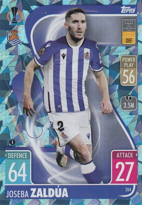 #264 Joseba Zaldua (Real Sociedad) - CRYSTAL PARALLEL - Topps Match Attax 2021/22