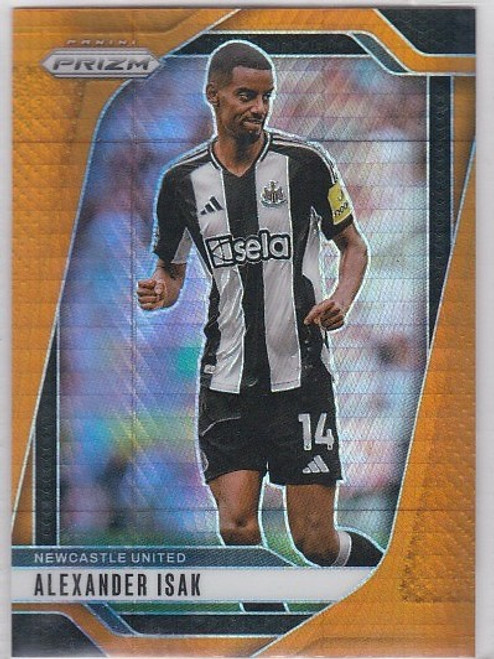 #120 Alexander Isak (Newcastle United) - ORANGE HYPER PARALLEL - Panini Prizm Premier League 2024/25