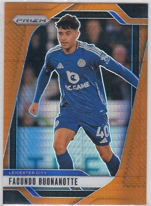 #275 Facundo Buonanotte (Leicester City) - ORANGE HYPER PARALLEL - Panini Prizm Premier League 2024/25