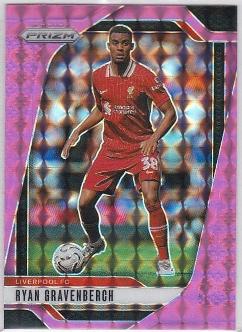 #049 Ryan Gravenberch (Liverpool) - PINK MOSAIC PARALLEL - Panini Prizm Premier League 2024/25