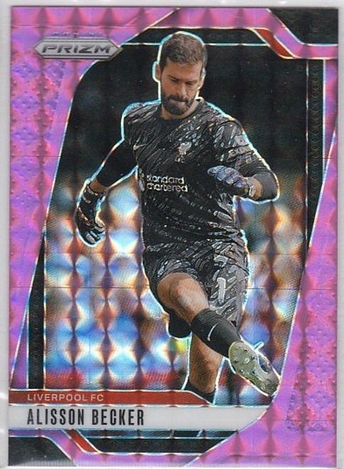 #043 Alisson Becker (Liverpool) - PINK MOSAIC PARALLEL - Panini Prizm Premier League 2024/25