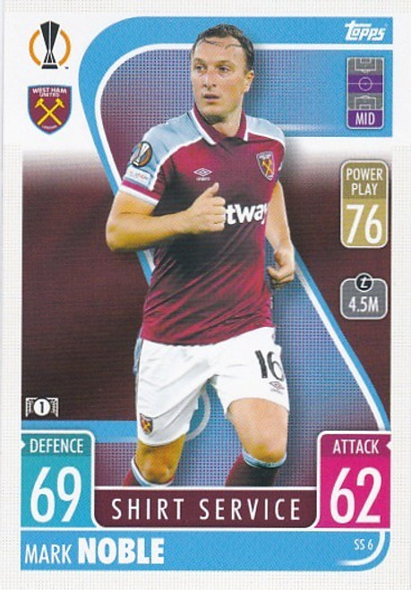 SS006 - Mark Noble (West Ham United) - SHIRT SERVICE - Topps Match Attax Extra 2021/22