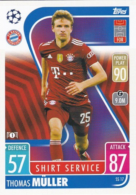 SS017 - Thomas Muller (Bayern Munich) - SHIRT SERVICE - Topps Match Attax Extra 2021/22