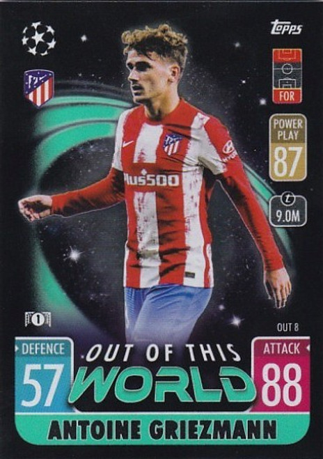OUT008 - Antoine Griezmann (Atletico Madrid) - OUT OF THIS WORLD - Topps Match Attax Extra 2021/22