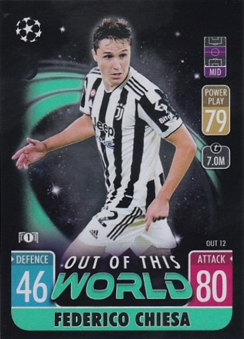 OUT012 - Federico Chiesa (Juventus) - OUT OF THIS WORLD - Topps Match Attax Extra 2021/22