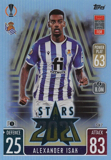 STA007 - Alexander Isak (Real Sociedad) - STARS OF 2021 - Topps Match Attax Extra 2021/22