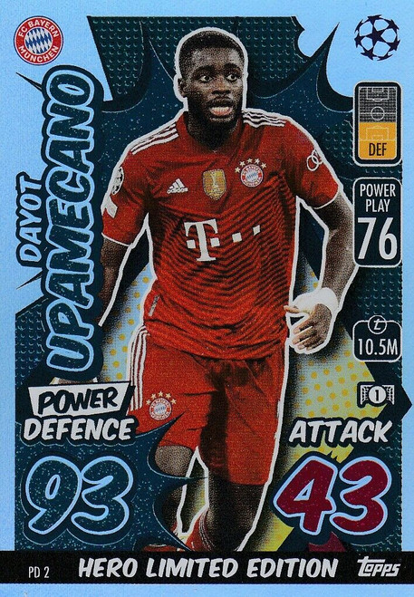 PD2 - Dayot Upamecano (Bayern Munich) - HERO LIMITED EDITION - Topps Match Attax Extra 2021/22