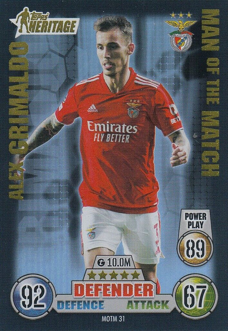 MOTM031 - Alex Grimaldo (Benfica) - MAN OF THE MATCH - Topps Match Attax Extra 2021/22