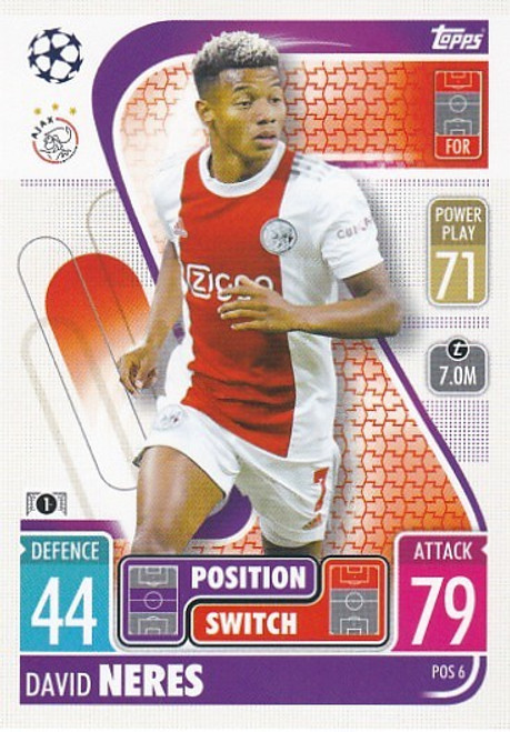 POS6 - David Neres (Ajax) - POSITION SWITCH - Topps Match Attax Extra 2021/22
