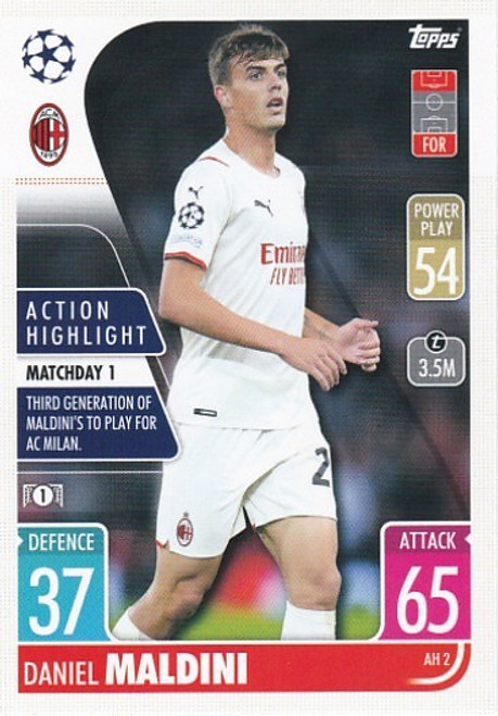 AH002 - Daniel Maldini (AC Milan) - ACTION HIGHLIGHT - Topps Match Attax Extra 2021/22