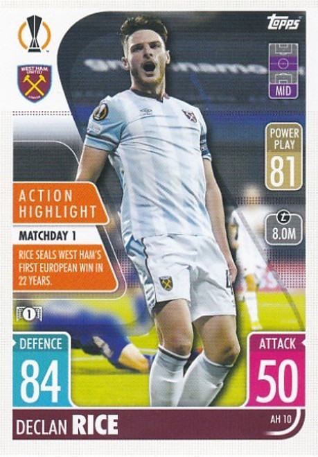 AH010 - Declan Rice (West Ham United) - ACTION HIGHLIGHT - Topps Match Attax Extra 2021/22